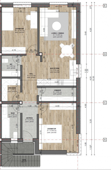 Apartament NOU, 3 camere, parcare,  CURTE, an 2025, Etaj 1, 0% Comision
