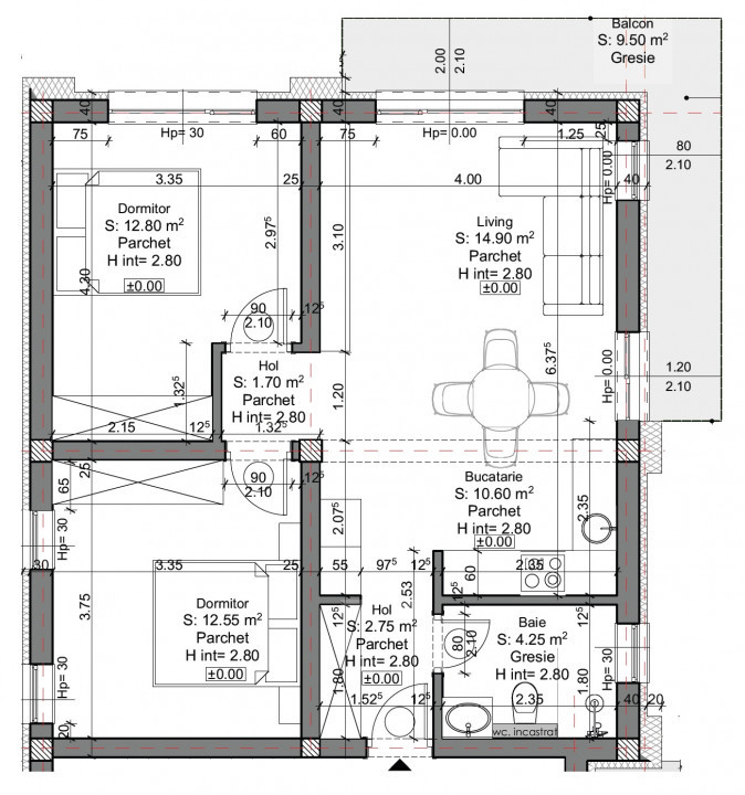 0% comision! Apartament in bloc NOU, Parcare, Porolissum, etaj 1