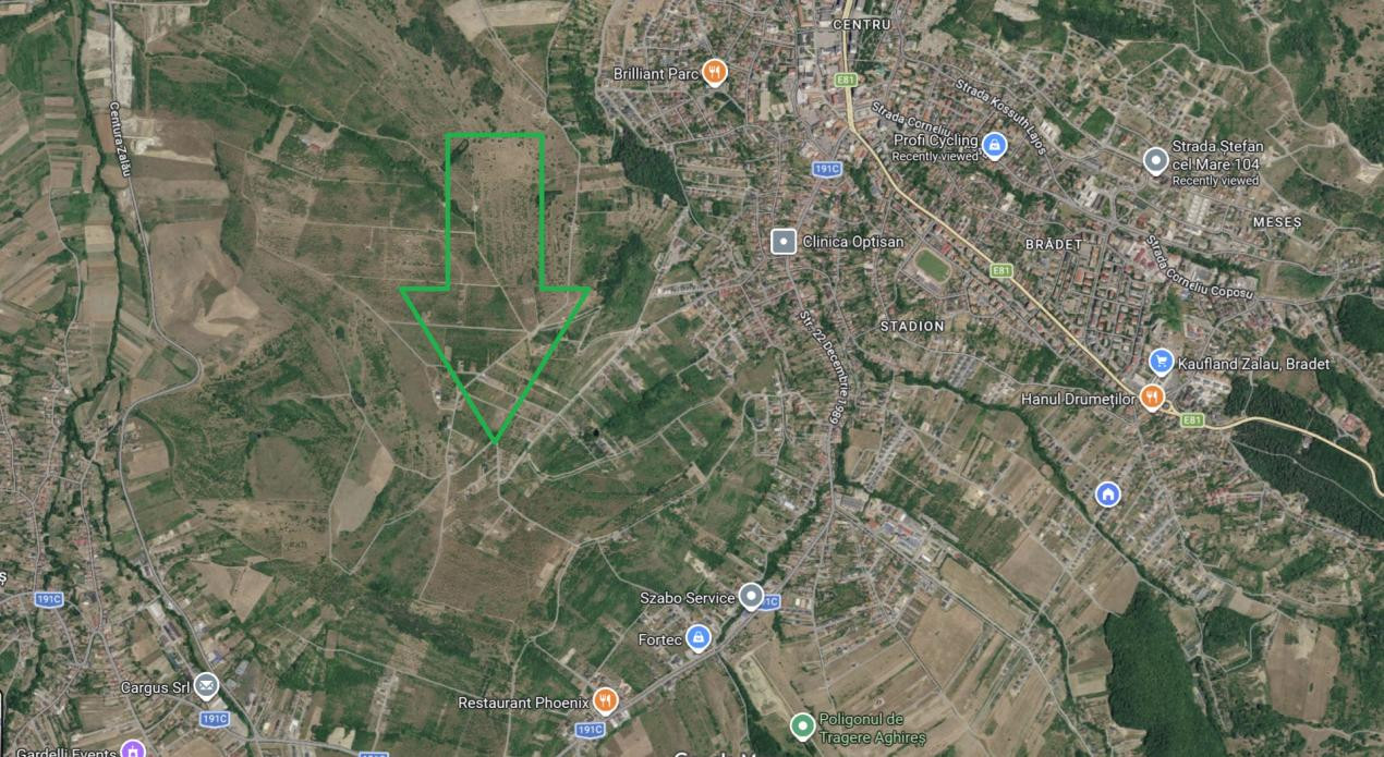 Teren intravilan 10 ari, front 28 ml, Livada SCPP, 65 euro/mp, str. Cerbului 