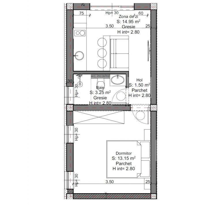 0% comision! Studio in bloc NOU, 2 Parcari, Gradina, TVA inclus