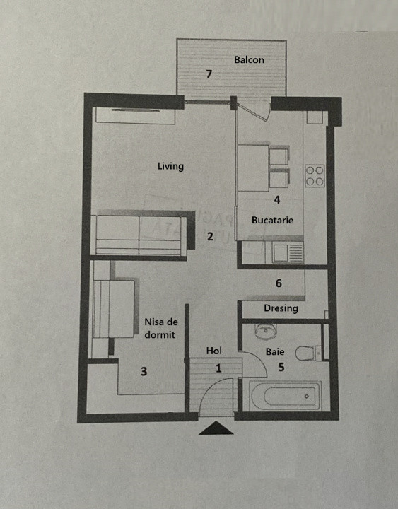 Apartament cu o camera, 44 mp utili, ansamblul New City Frunzisului